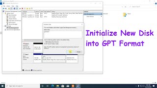 How to initialize new disk into GPT  MBR format  Create Partition to new hard drive on Windows 10 [upl. by Allesor]