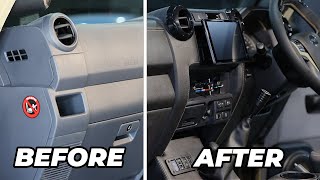 Toyota 70 Series LandCruiser Dashboard Removal and PVS Leather Dashboard Install [upl. by Anaeerb]