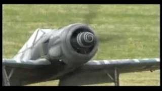 GIANT 14 SCALE RC FW 190 MOKI 250 cc 5 CYL RADIAL PETROL  ALI MACHINCHY  ROUGHAM RC PLANES  2008 [upl. by Niwrehs283]