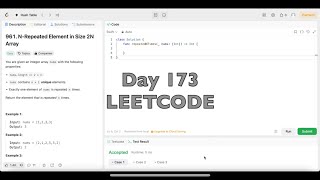 Day 173 LeetCode Problem 961 N Repeated Element in Size 2N Array  Swift [upl. by Nnod]