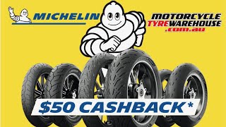 MICHELIN MOTORCYCLE TYRES 50 CASH BACK NOVEMBER 2023 [upl. by Eneles872]