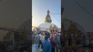 Swayambhunath Temple 🙏🏼 temple visit view kathmanducity youtubeshort ￼ [upl. by Catton249]