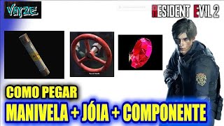 JÓIA VERMELHA  MANIVELA REDONDA  COMPONENTE ELÉTRICO no Resident Evil 2 Remake Game Guia Jewel [upl. by Maje]