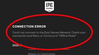 Fix  Could Not Connect To The Epic Games Network  Offline Mode  Epic Games Launcher [upl. by Neenaej]