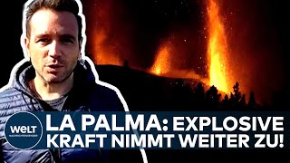 VULKANAUSBRUCH AUF LA PALMA quotErdbeben halten anquot Die explosive Kraft nimmt weiter zu I WELT News [upl. by Aicekan943]