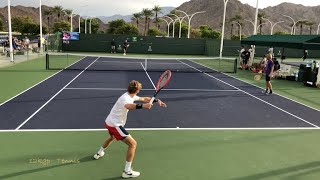 Andrey Rublev  Hitting the Living BWEEH Out of Balls  IW Court Level Practice w Aslan Karatsev [upl. by Massingill884]