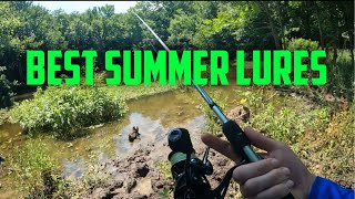 BEST Summer lures for small ponds june bass fishing [upl. by Egreog]