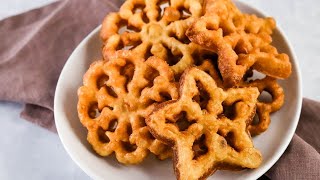 Crispy crunchy CHINESE PRETZELS just like you remember rosette cookies [upl. by Newol187]