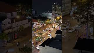 Ho Chi Minh City Vietnam Night Traffic View From Window [upl. by Labotsirhc]