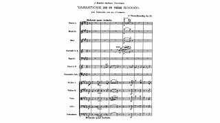 Tchaikovsky Variations on a Rococo Theme Op 33 with Score [upl. by Annaed618]