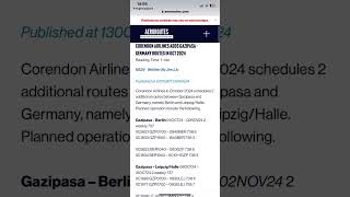 CORENDON AIRLINES ADDS GAZIPASA – GERMANY ROUTES IN OCT 2024 [upl. by Trub763]