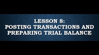 Posting Business Transactions and Preparing Trial Balance [upl. by Launam]