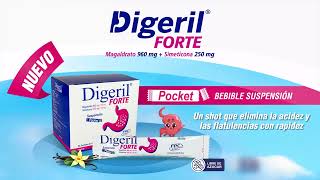 Digeril Forte Pocket Bebible  Un shot que elimina la acidez y flatulencias con rapidez [upl. by Anihcak113]