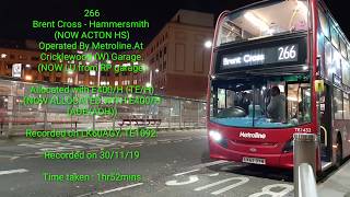 Advent Calendar Day 25 FRV London Bus Route 266 Brent Cross  Hammersmith LK60AGY TE1092 [upl. by Proulx]