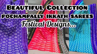 pochampally ikkat sareesbeautiful collectionDiwali special sareesexclusive designs [upl. by Ness]