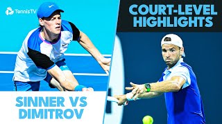 Jannik Sinner vs Grigor Dimitrov CourtLevel Highlights  Miami Final 2024 [upl. by Luckett]