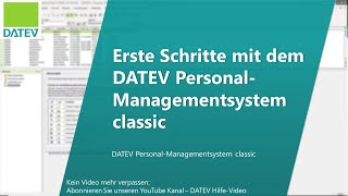 Erste Schritte mit dem DATEV PersonalManagementsystem classic [upl. by Jandel]