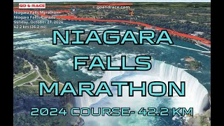 Niagara Falls Marathon 2024 fly over the marathon course Video of the race path [upl. by Akiemahs]