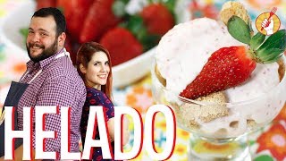 Helado de Frutilla con Vainilla Crocante  Receta Fácil  Tenedor Libre con Frutilla Picante [upl. by Mario]