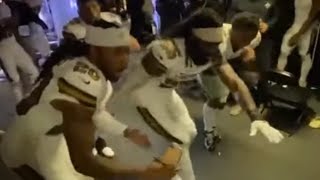 Saints Hype Locker Room Dancing Video After Win vs Bucs [upl. by Jasisa]