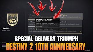 Special Delivery Triumph Location Guide in the Tower Destiny 2 10th Anniversary [upl. by Ress]