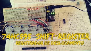 74HC595  Registrador de Deslocamento sem usar microcontrolador [upl. by Roehm483]