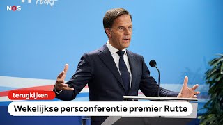 TERUGKIJKEN persconferentie Rutte na ministerraad [upl. by Ortrud]