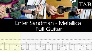 ENTER SANDMAN  Metallica Kirk Hammet FULL guitar cover  TAB [upl. by Idnat]