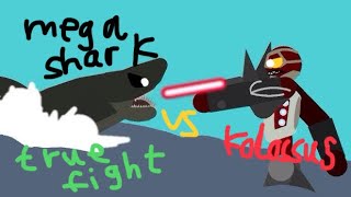 Mega shark vs kolossus the true battle sticknodes kajiu animation [upl. by Namreg904]