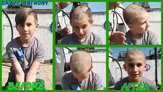 A Cute amp Brave Anthony Gets His Headshave By His Father At Home In Lockdown For Charity [upl. by Enneillij]