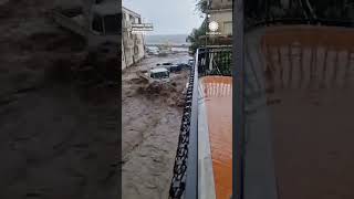 Water Piles Up Cars in Sicily Flooding [upl. by Eran]