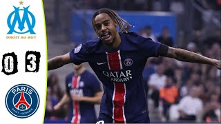 Marseille PSG  03  Le Résumé  Ligue 1 202425  om psg [upl. by Clapper]