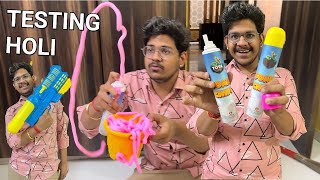 Testing unique Holi stash best Foam Spray pichkari and Other items 2024 [upl. by Guimond]