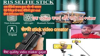 How to use Selfie stick R1S with tripod and bluetooth remote control lland update futures [upl. by Neyuq]