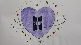 💜BTS 💜 logo drawing art doodle btsdrawing [upl. by Hermy937]