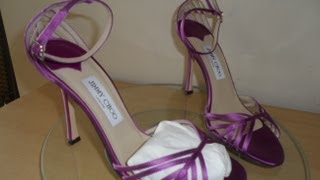 HOW TO SPOT FAKE JIMMY CHOO BY HAVING A CLOSE UP LOOK AT MY NEW PAIR OF J C STILETTO SHOES HEELS [upl. by Einnal]