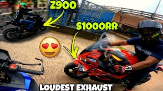 RIDING with the LOUDEST BMW S1000RR and Z900 in the City 🔥  Public Reaction [upl. by Assele]