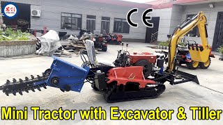 Factory Direct Sale Crawler Compact Tractor with Excavator amp Trencher [upl. by Jameson]