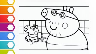 💕❤daddy pig drawing l 🥰easy peppa 🐷🐖pig dad drawing l easy drawing for kids l how to draw peppa pig [upl. by Newman]