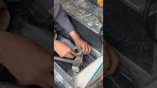 Base plate installation for steel grill on stairs [upl. by Aisad]