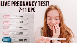 LIVE PREGNANCY TEST  FINDING OUT IM PREGNANT  711 DPO LINE PROGRESSION [upl. by Evets]