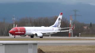 HD Norwegian Boeing 737800WL take off at GenevaGVALSGG [upl. by Aramat]