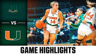 Jacksonville vs Miami Game Highlights  202425 ACC Women’s Basketball [upl. by Assennej]