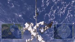 ROSA Roll Out Solar Array Retraction Test  Live ISS Earth HD View With ISSTracker Overlay  11 [upl. by Akemehc]