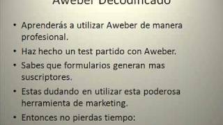 Tutorial Aweber en Español [upl. by Aro750]