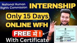 NHRC Short Term Online Internship  Government Internship With Certificate NHRC Form Fill Up Process [upl. by Elocan]