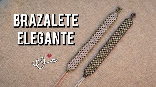 Elegante Brazalete macraméTutorial ¿Cómo hacer un brazalete en macramé DIY [upl. by Brelje491]