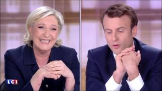 Débat  Macron se moque de Marine Le Pen et de sa poudre de perlimpinpin [upl. by Hoffert]