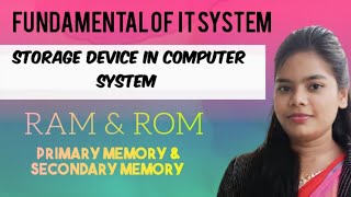 Types of Memory  Primary Memory Secondary Memory RAM ampRom  Computer [upl. by Baumann949]