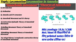 Amoeboid movement  Locomotion in Amoeba  Amoeboids movement theroy  Locomotion [upl. by Ntsud]